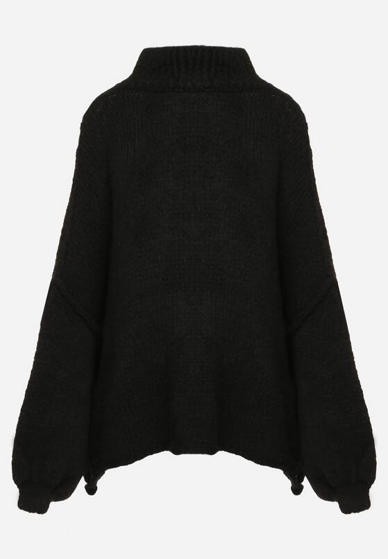 Czarny Golf z Wełną o Kroju Oversize Avalentirae 6