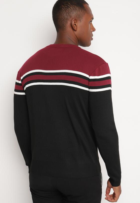Pulover Negru cu bordo 3