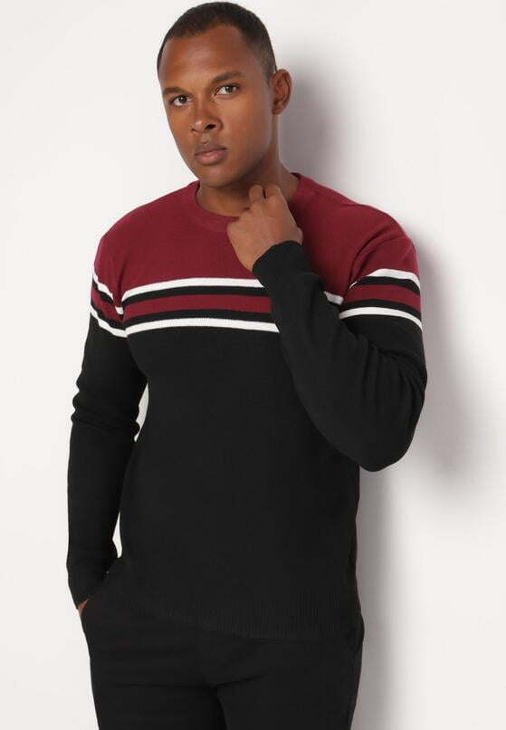 Pulover Negru cu bordo 4