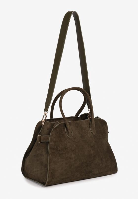 Zielona Jednokomorowa Torebka z Rączką Breloczkiem i Dodatkowym Paskiem Tinetra 2