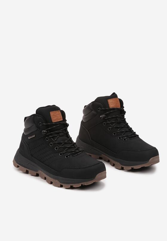 Czarne Sznurowane Buty Trekkingowe z Ociepleniem Futerkowym Elliadwen 2
