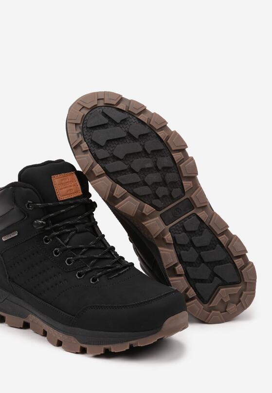 Czarne Sznurowane Buty Trekkingowe z Ociepleniem Futerkowym Elliadwen 3