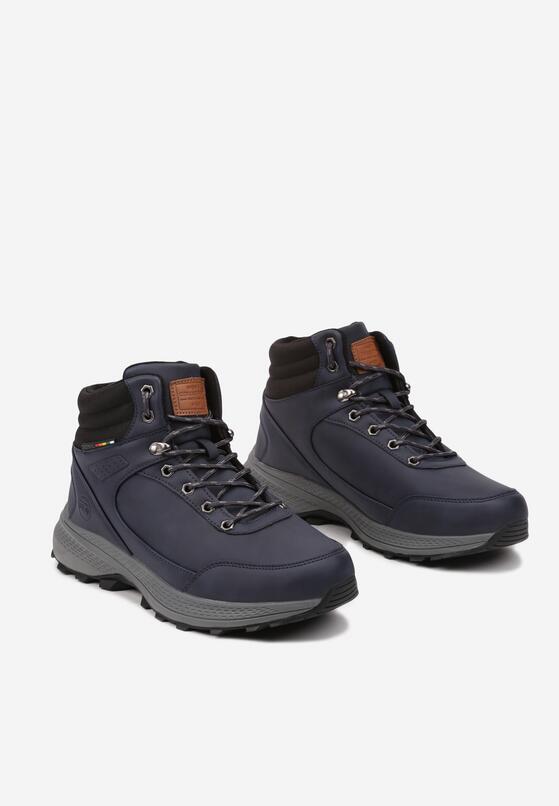 Granatowe Ocieplane Buty Trekkingowe ze Sznurowaniem Ellimaria 2
