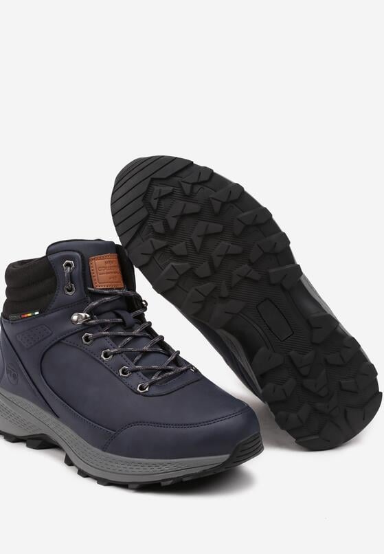 Granatowe Ocieplane Buty Trekkingowe ze Sznurowaniem Ellimaria 3