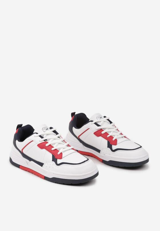 Białe Płaskie Buty Sportowe Sneakersy ze Sznurowaniem i Perforacją Innasea 2