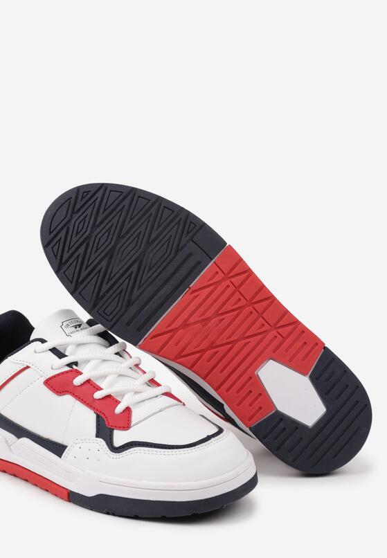 Białe Płaskie Buty Sportowe Sneakersy ze Sznurowaniem i Perforacją Innasea 3