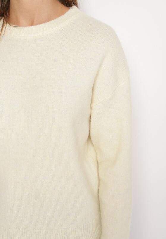 Beżowy Sweter z Domieszką Wełny Parizia 5