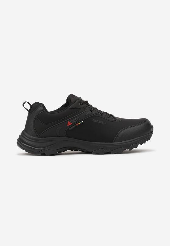 Czarne Sznurowane Buty Sportowe Sneakersy Ozdobione Tłoczeniem i Napisami Asinthea 1