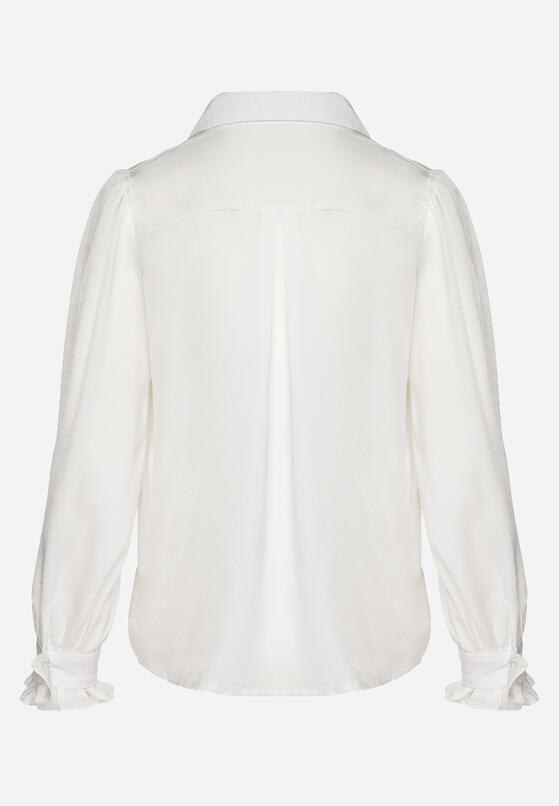 Biała Koszula z Żabotem i Dodatkową Broszką Rinnara 7