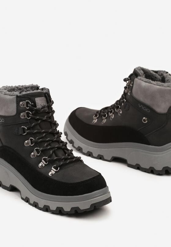 Czarne Traperki Trekkingowe Mocno Ocieplone Ocezia 6