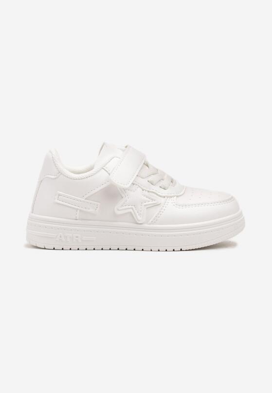 Białe Płaskie Buty Sportowe Sneakersy ze Sznurowaniem i Gwiazdką Sialina 1