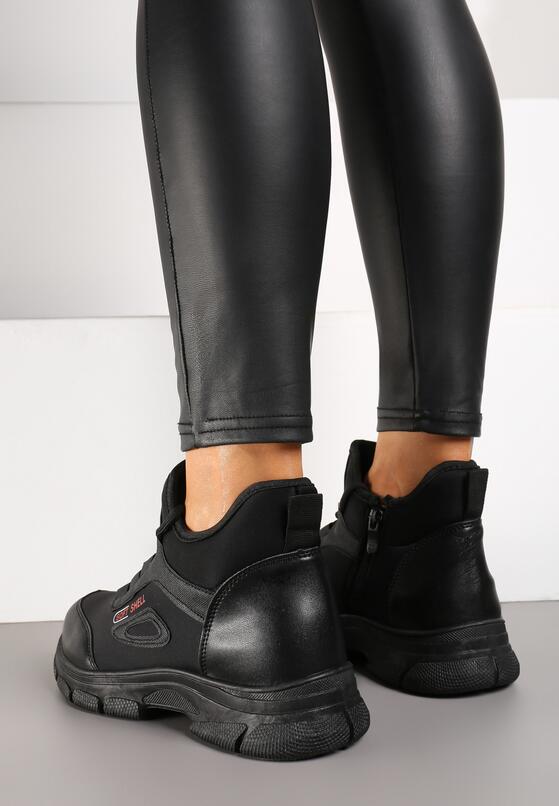 Czarne Sneakersy za Kostkę w Trekkingowym Stylu Tharira 3