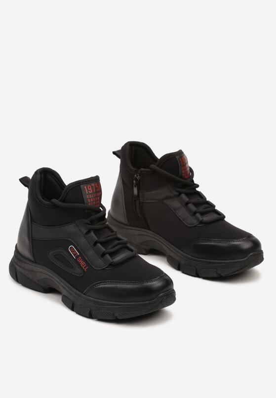 Czarne Sneakersy za Kostkę w Trekkingowym Stylu Tharira 5