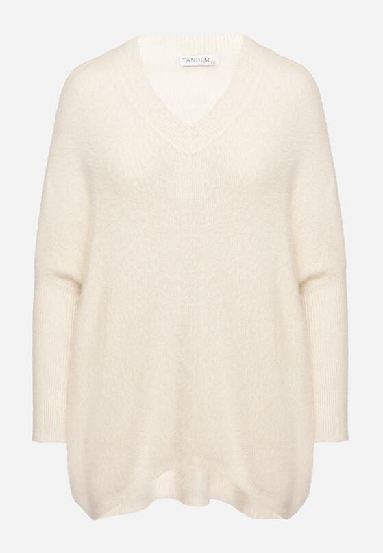 Beżowy Sweter z Kaszmirem w Stylu Nietoperza Edionira 6