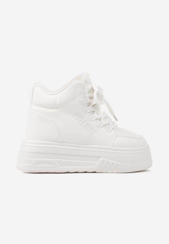 Białe Sneakersy na Platformie Ocieplane Futrem Leanelitia 4