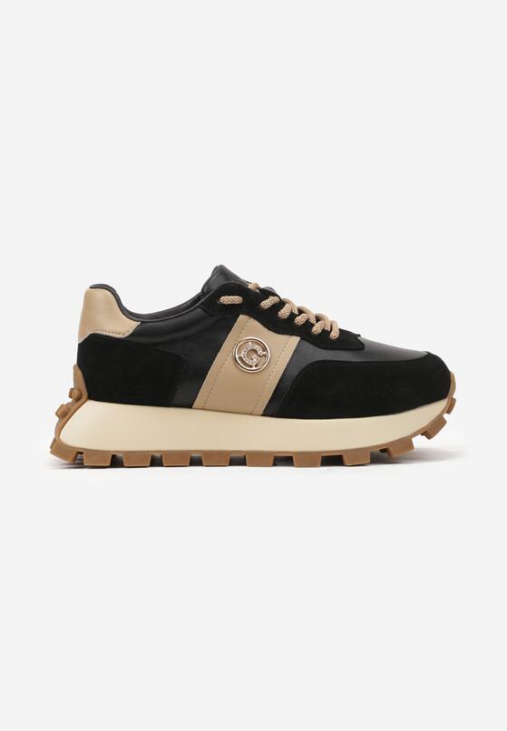 Sneakers Negri cu bej 4