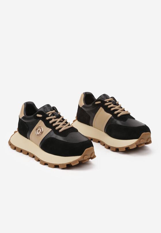 Sneakers Negri cu bej 5