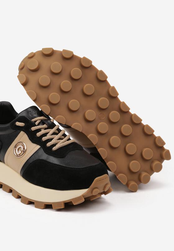 Sneakers Negri cu bej 6