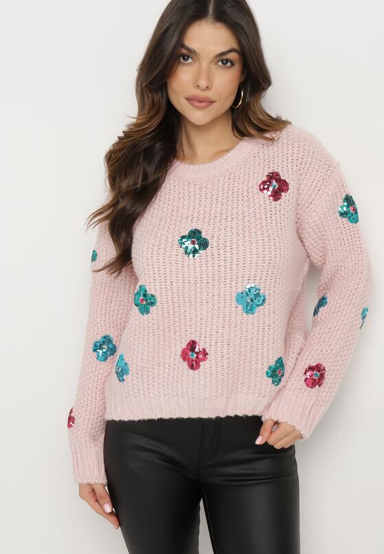 Pulover Roz deschis 1