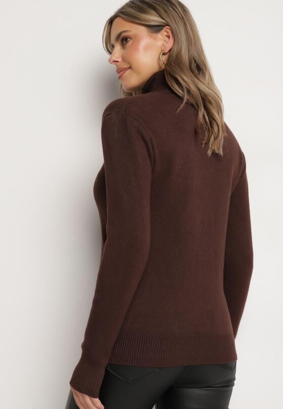 Brązowy Golf z Wełną o Klasycznym Fasonie Zozilya 3