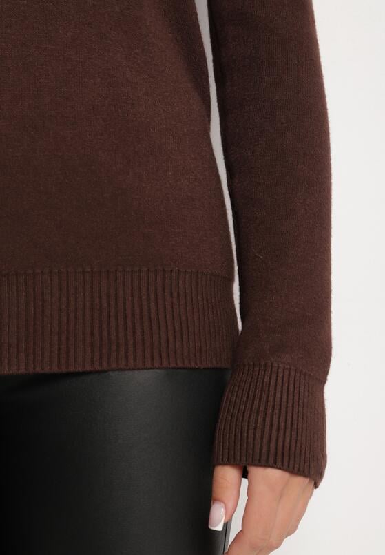 Brązowy Golf z Wełną o Klasycznym Fasonie Zozilya 5