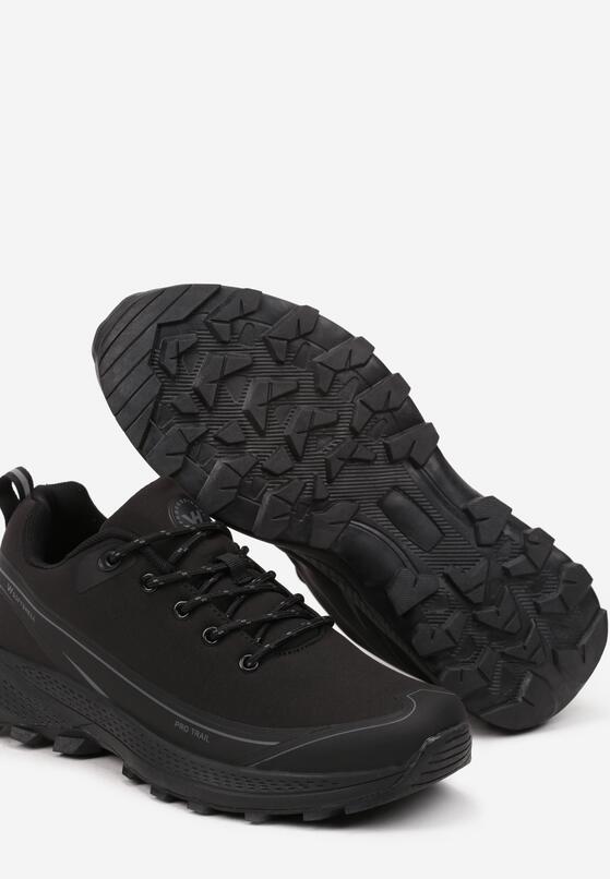 Czarne Buty Sportowe Sneakersy na Tłoczonej Podeszwie Seandrith 3