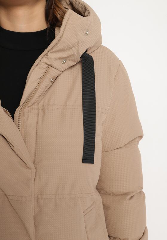 Ciemnobeżowa Kurtka Pikowana z Kapturem Vertigara 5