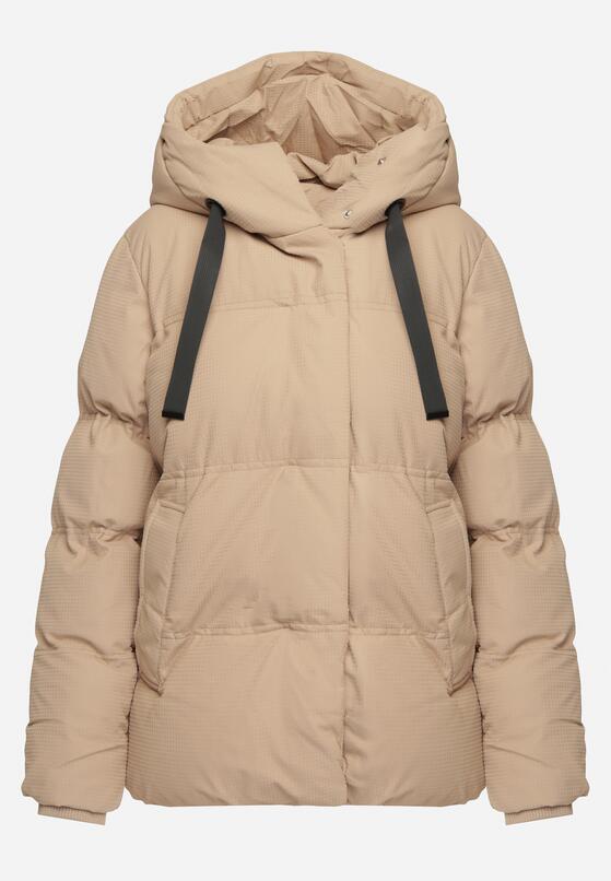 Ciemnobeżowa Kurtka Pikowana z Kapturem Vertigara 6