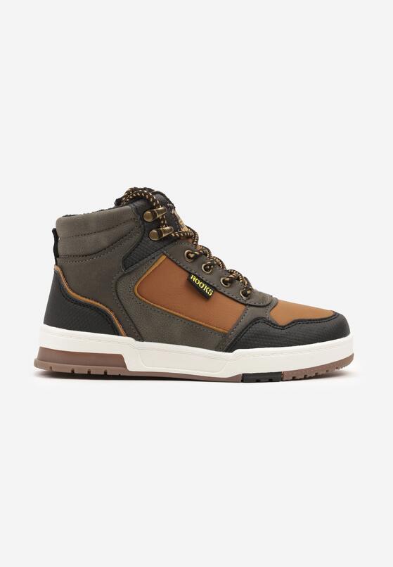 Ciemnobeżowe Botki Sneakersy z Ociepleniem i Suwakiem Vortilaine 1