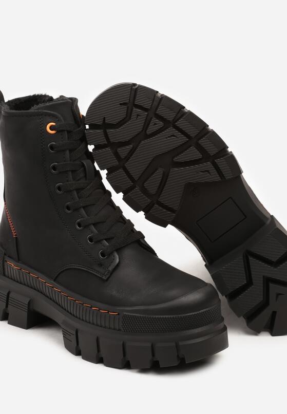 Czarne Botki Trapery na Platformie Sassilya 6