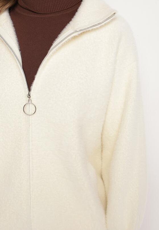 Jasnobeżowa Bluza z Wełną Suwakiem i Ściągaczami Enalwen 5