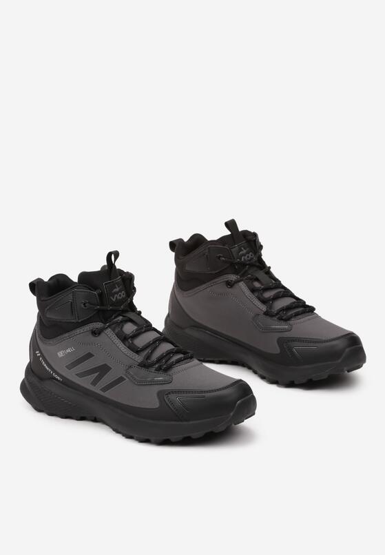 Ciemnoszare Płaskie Buty Trekkingowe Vico Ozdobione Napisami Sassilda 2