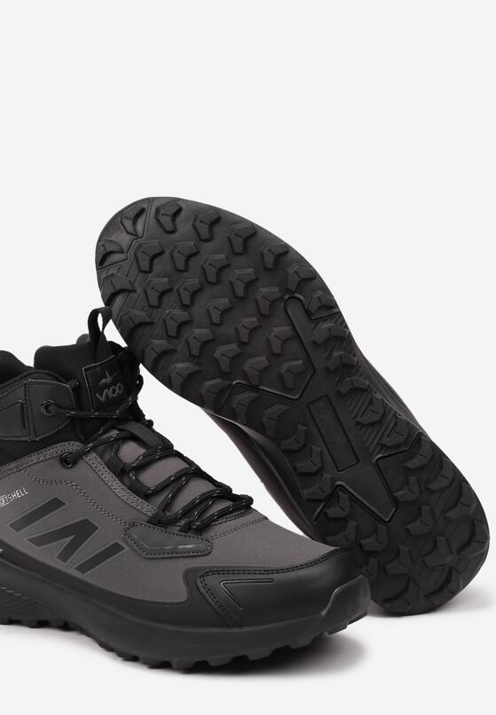 Ciemnoszare Płaskie Buty Trekkingowe Vico Ozdobione Napisami Sassilda 3
