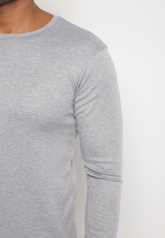 Jasnoszara Piżama Komplet Bluza i Kalesony Delwinea 4