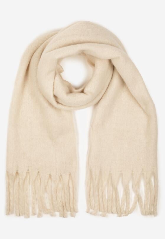 Jasnobeżowy Szalik z Ozdobnymi Frędzlami Esariana 1