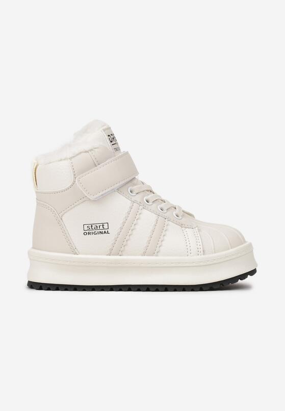 Białe Botki w Stylu Sneakersów z Futrzaną Wyściółką Parlemi 1