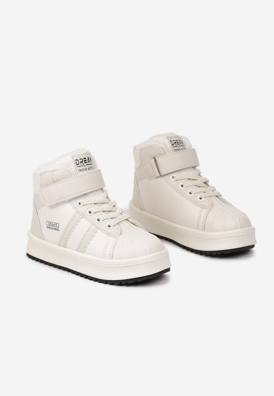 Białe Botki w Stylu Sneakersów z Futrzaną Wyściółką Parlemi 2