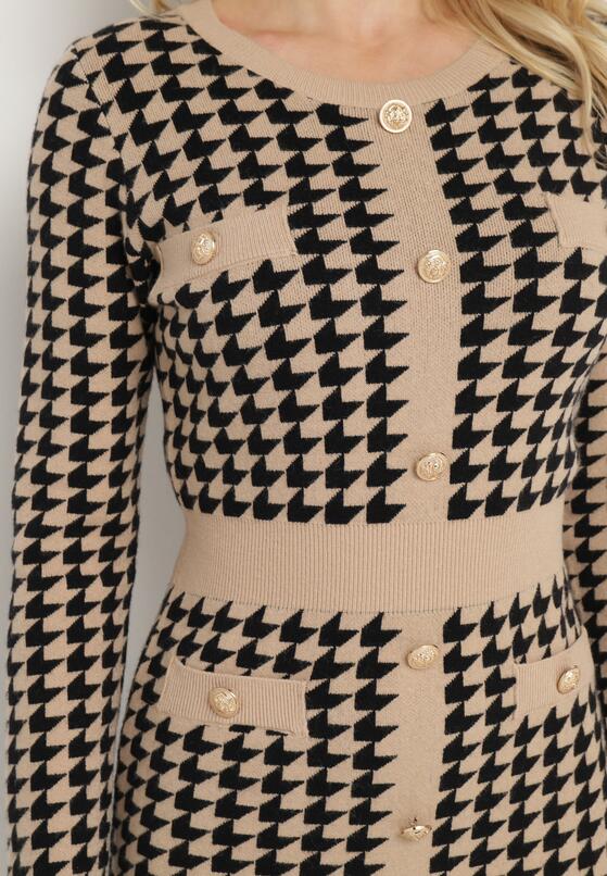 Rochie Bej cu negru 5