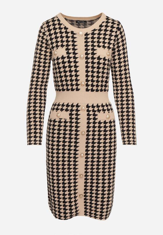 Rochie Bej cu negru 6