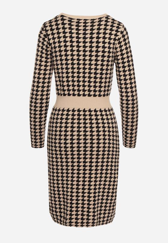 Rochie Bej cu negru 7