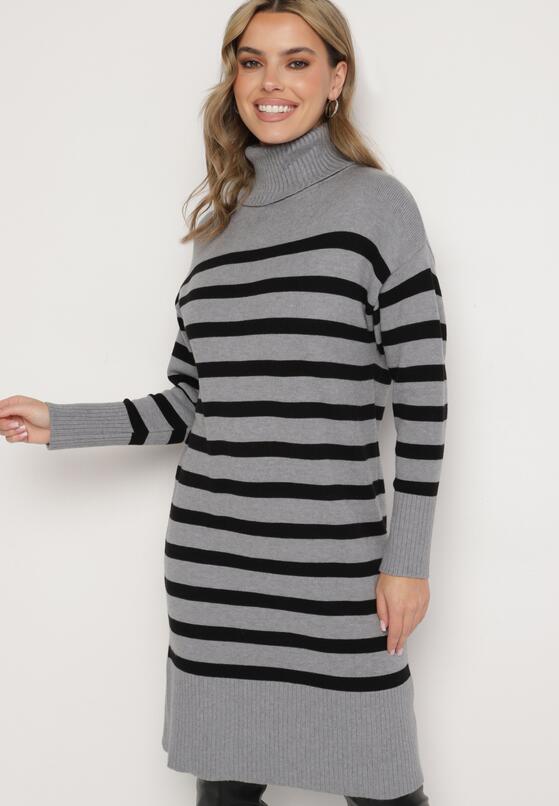 Rochie Gri cu negru 4