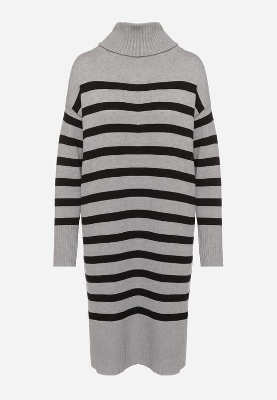 Rochie Gri cu negru 6