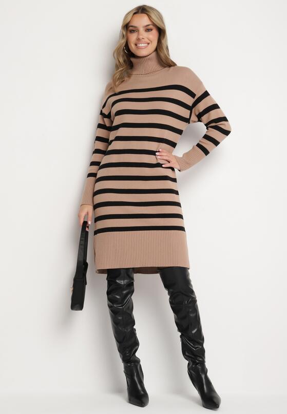 Rochie Bej cu negru 2