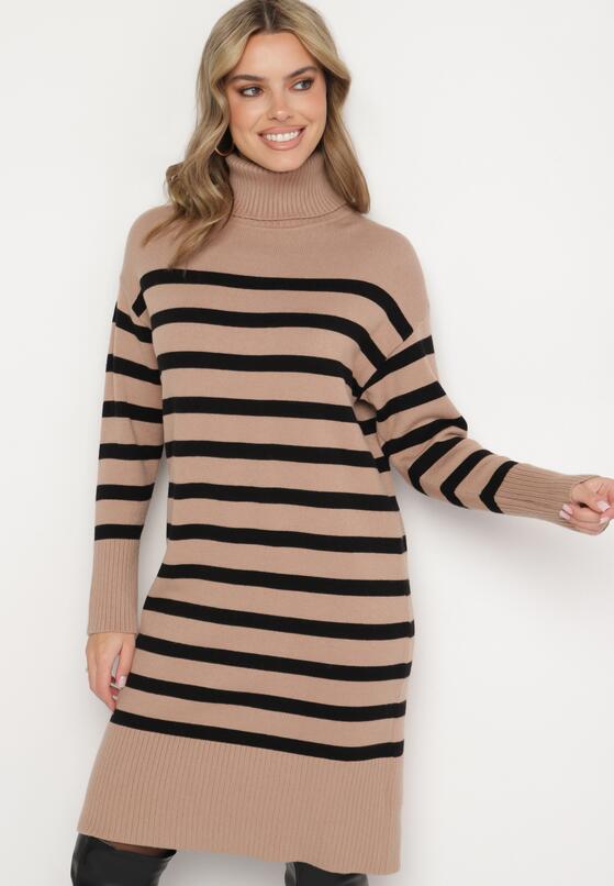 Rochie Bej cu negru 4
