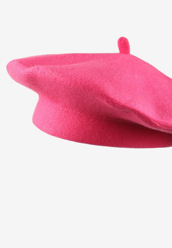 Fuksjowy Beret z Antenką z Kaszmirem i Bawełną w Klasycznym Stylu Emivirae 2