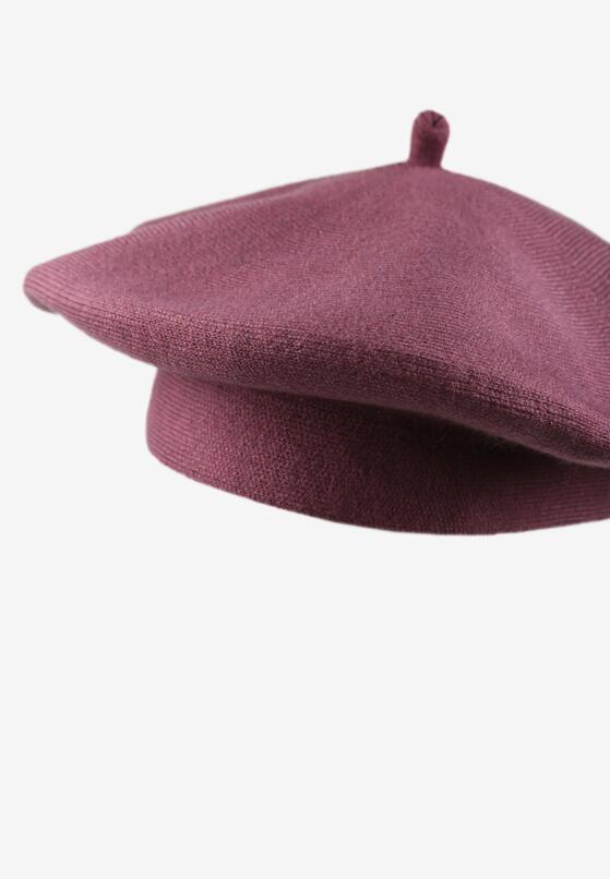 Fioletowy Beret z Antenką z Kaszmirem i Bawełną w Klasycznym Stylu Emivirae 2