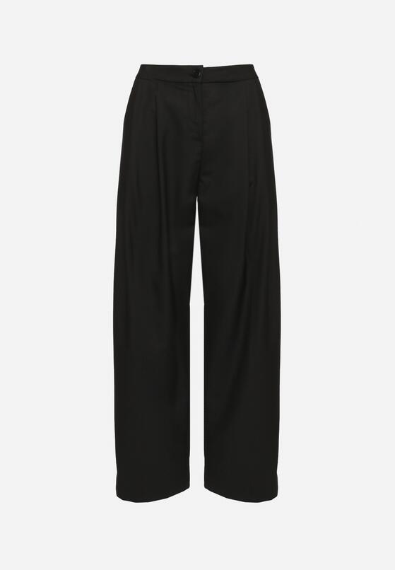 Czarne Szerokie Spodnie Garniturowe High Waist Nalinas 6