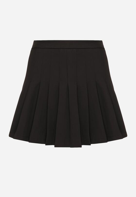 Czarne Wiskozowe Spódnico-Spodenki High Waist z Plisami Annelin 6