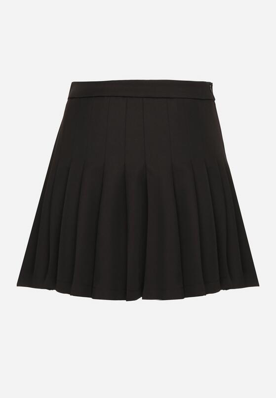 Czarne Wiskozowe Spódnico-Spodenki High Waist z Plisami Annelin 7