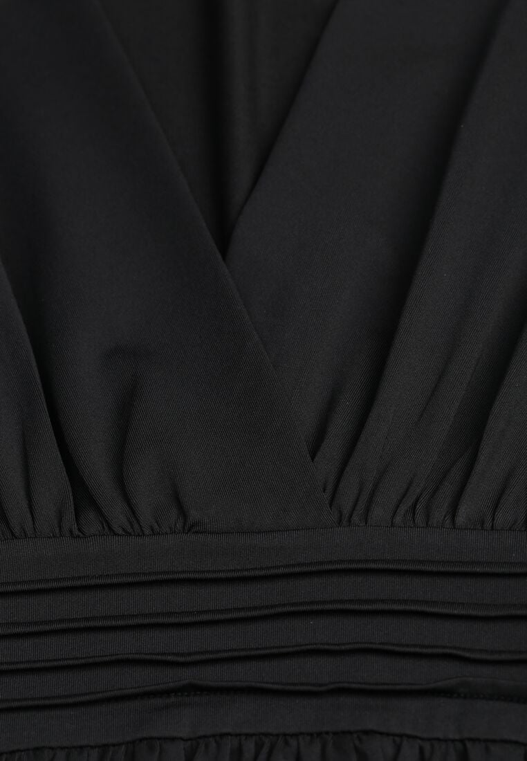 Czarna Rozkloszowana Sukienka z Wiskozą Selithiel 8